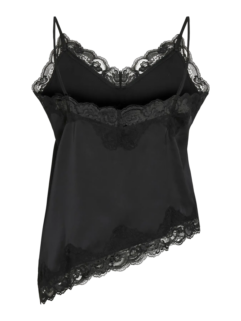 Vila Lacey Strap Top  - Black