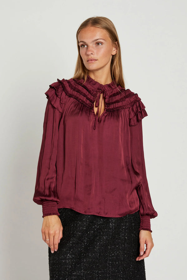 Rue De Femme Flori Blouse - Raspberry Wine