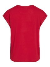 Vila Ellette satin top - Jester Red