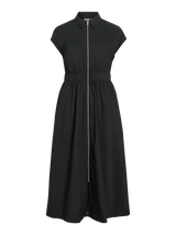 Vila Onelly Shirt Collar Midi Dress - Black