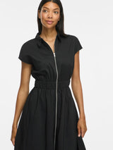 Vila Onelly Shirt Collar Midi Dress - Black