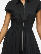 Vila Onelly Shirt Collar Midi Dress - Black