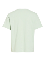 Vila Vora S/S Heart Emb T-shirt - Silt Green