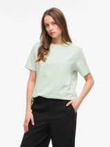 Vila Vora S/S Heart Emb T-shirt - Silt Green