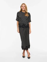 Vila Dota 2/4 Lace Top - Black