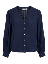 Vila Hajdi L/S V-Neck Top - Navy