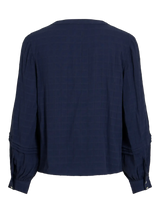 Vila Hajdi L/S V-Neck Top - Navy