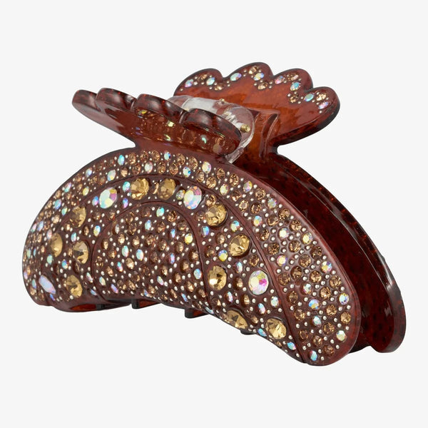Wolff Jewelry Hairclip w. stones - Brown