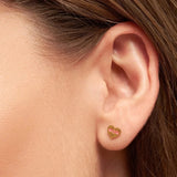 Lulu Heart Mom Earring 1 Pcs Gold Plated - Pink