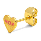 Lulu Heart Mom Earring 1 Pcs Gold Plated - Pink