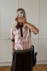 Noella N-Makayla SS Knit - Diya Pink Check