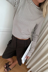 Noella N-Lidie LS Top - Offwhite Stripe