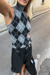 Noella N-Lajoianna Knit Top - Black Grey Mix