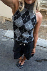 Noella N-Lajoianna Knit Top - Black Grey Mix