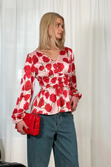 Noella Patty Blouse - Tulip Print
