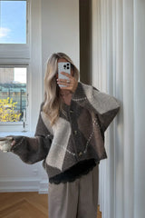 Noella N-Laiana Knit Cardigan - Ash Brown Mix