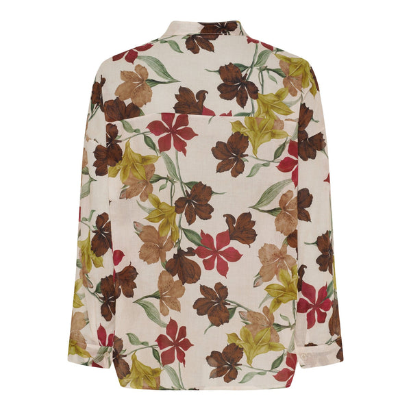 Marta Lotus Shirt - Beige Flower
