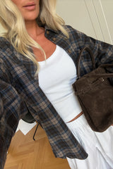 Noella N-Marlon Shirt - Brown Blue Check