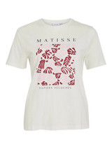 Vila Sybil Printed O-Neck S/S top - White