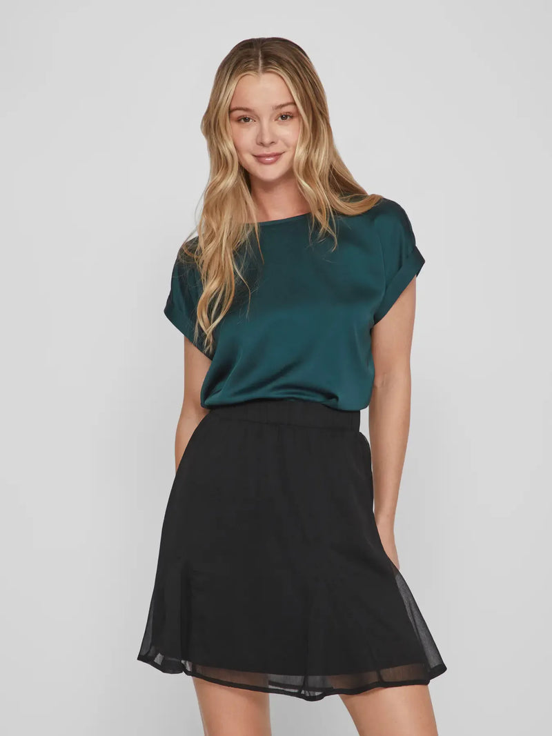 Vila Ellette satin top - Ponderosa Pine