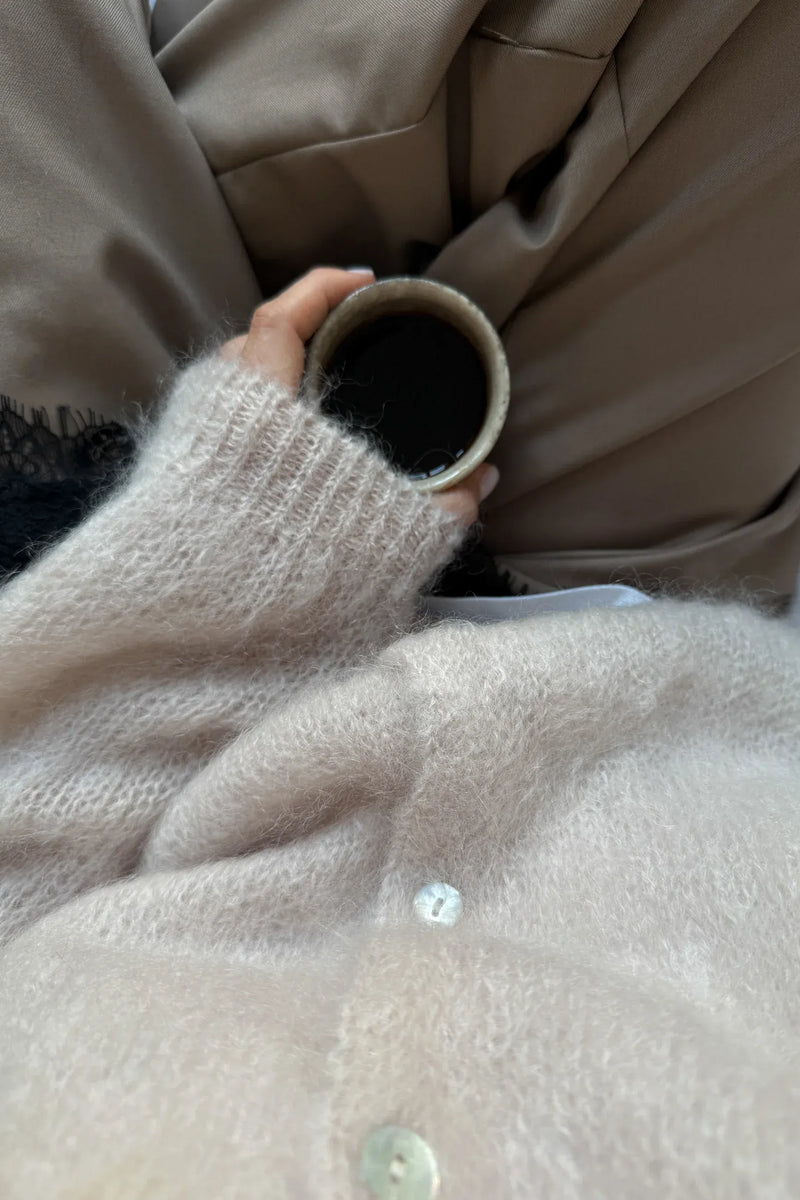 Noella N-Kea Mohair Cardigan - Oyster