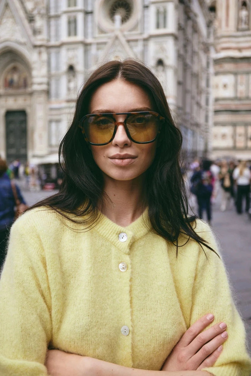 Noella Kea SS Knit Cardigan - Light Yellow
