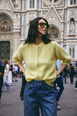 Noella Kea SS Knit Cardigan - Light Yellow