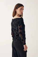 Noella Lanna Top - Black glitter