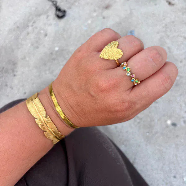 Wolff Jewelry Leafy Bangle - 18 karat guldbelagt