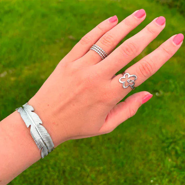 Wolff Jewelry Leafy Bangle - Sølvfarvet