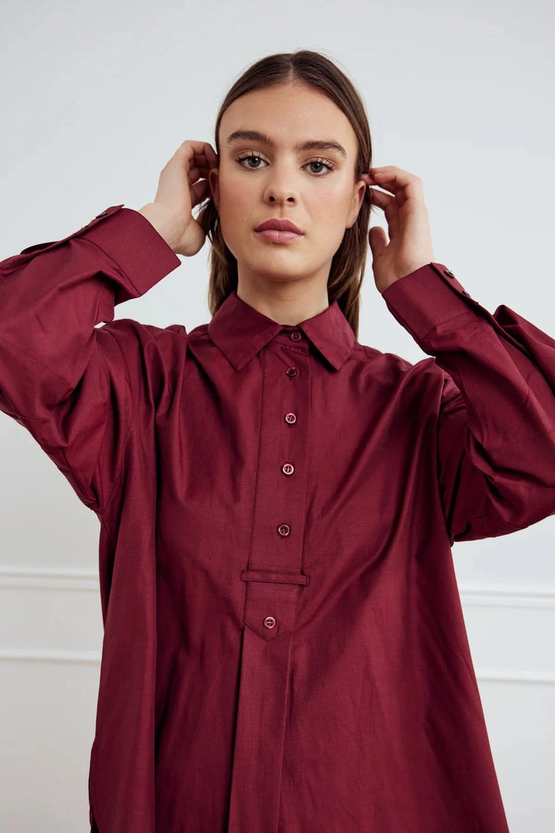 Noella Leonie Shirt - Dusty Mahogany