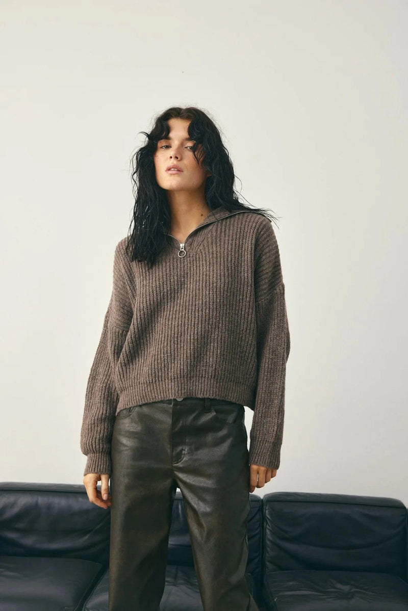 Noella Lesia Knit - Timber Wolf Melange