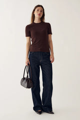 Noella Lidie SS Top - Chocolate