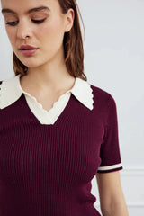 Noella Lilo Polo Knit - Wino