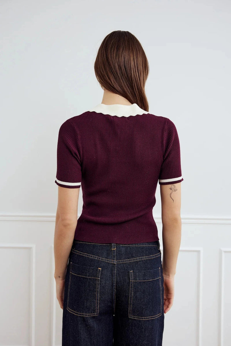 Noella Lilo Polo Knit - Wino