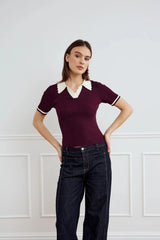 Noella Lilo Polo Knit - Wino