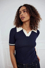 Noella Lilo Polo Knit - Navy