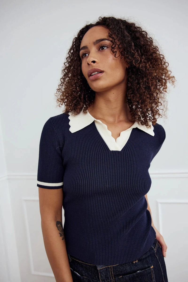 Noella Lilo Polo Knit - Navy