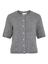 Vila Dainty O-neck 2/4 Knit Cardigan - Medium Grey Melange