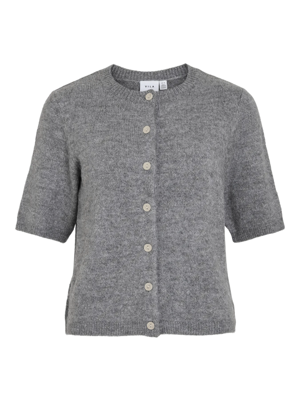 Vila Dainty O-neck 2/4 Knit Cardigan - Medium Grey Melange