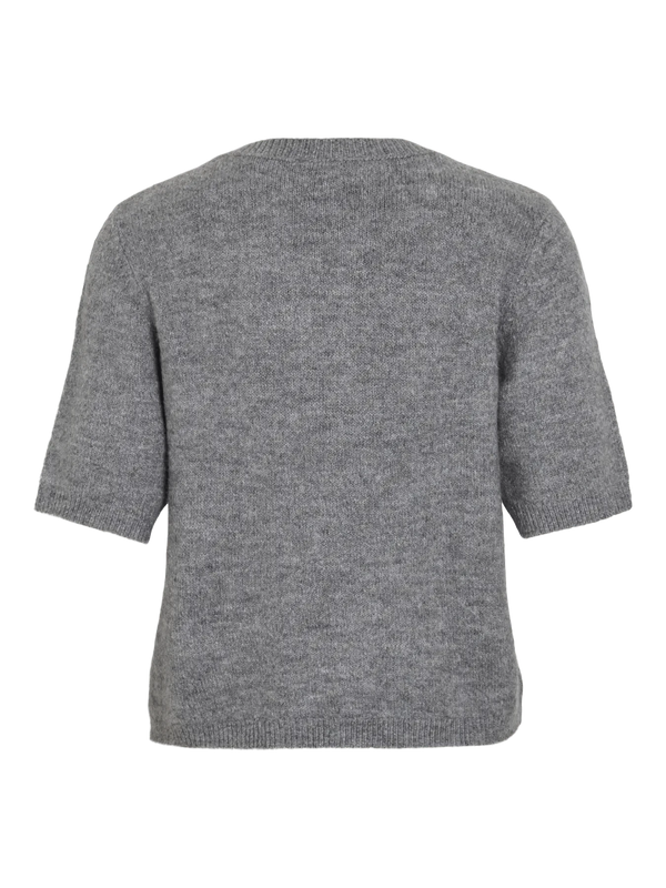 Vila Dainty O-neck 2/4 Knit Cardigan - Medium Grey Melange