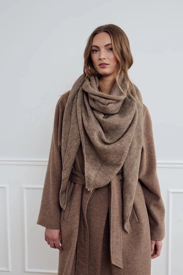 Noella Loena Knit Scarf - Brown Melange