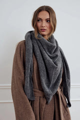Noella Loena Knit Scarf - Dark Grey Melange