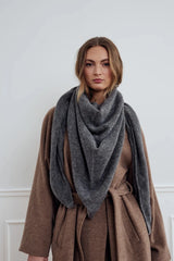 Noella Loena Knit Scarf - Dark Grey Melange