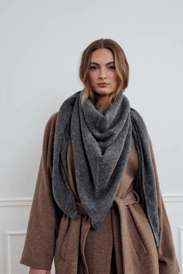 Noella Loena Knit Scarf - Dark Grey Melange