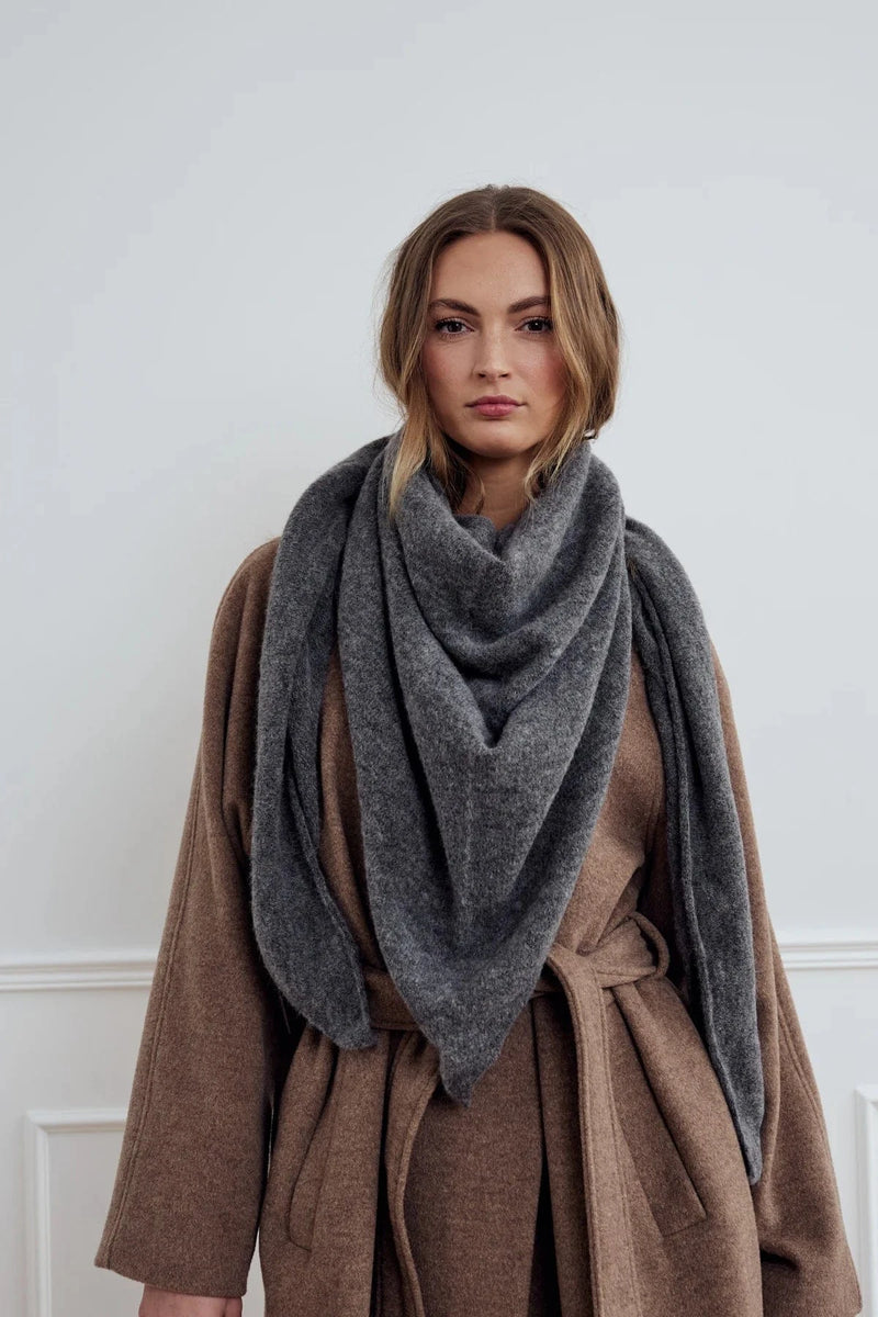 Noella Loena Knit Scarf - Dark Grey Melange