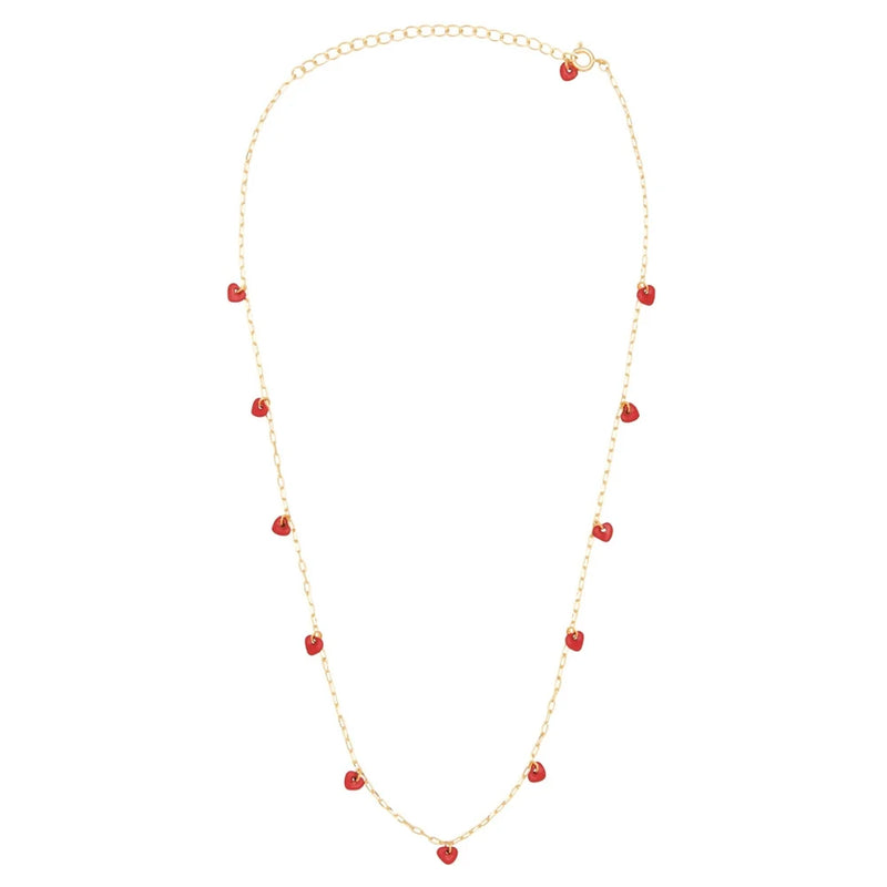 Lulu Love U Necklace Gold Plated - Passion Red