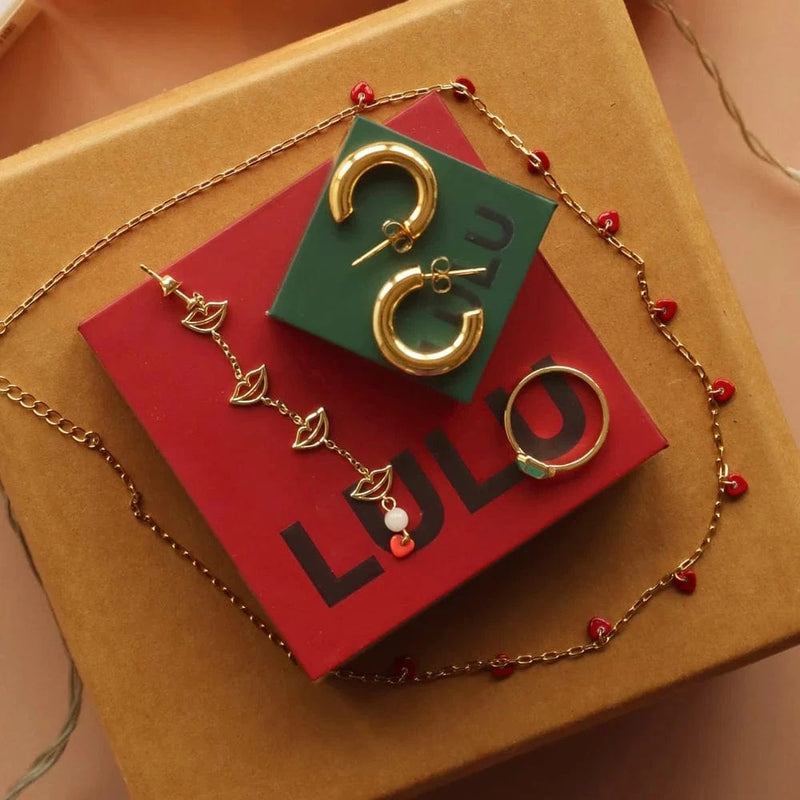 Lulu Love U Necklace Gold Plated - Passion Red