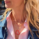 Lulu Love U Necklace Gold Plated - Passion Red