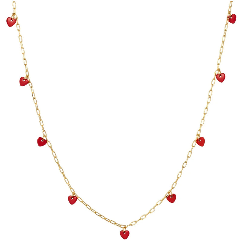 Lulu Love U Necklace Gold Plated - Passion Red